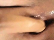 Juicy cum filled pussy before work