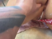 I Can't stop cumming in her fat pussy !! Thickest creampie ever !! 15/16