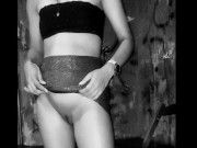 Tiny Typhany touch your pussy in exhibition in the public bar 1/16