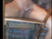 Tiny Typhany touch your pussy in exhibition in the public bar 10/16