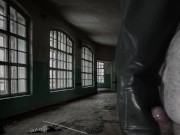 Cumshot on Girlfriend's super soft Vegan Leather Pants 3/16