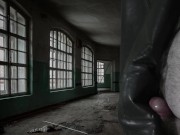 Cumshot on Girlfriend's super soft Vegan Leather Pants 5/16