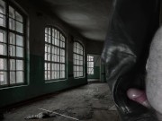 Cumshot on Girlfriend's super soft Vegan Leather Pants 9/16