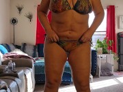 Thick and Curvy MILF stripping bikini and 💦💦 all over 3/16