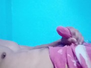 I'm back. 🫡 Solo masturbating under blanket 14/16
