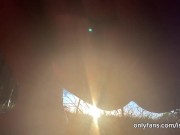 girl peeing with the sunset in the field 11/16