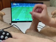 He tries to play FIFA while she plays with his COCK!!! (Man City vs Liverpool) 13/16