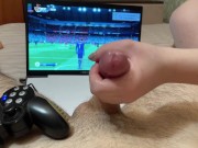 He tries to play FIFA while she plays with his COCK!!! (Man City vs Liverpool) 16/16