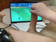 He tries to play FIFA while she plays with his COCK!!! (Man City vs Liverpool)