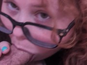 Slobbering on daddy's cock