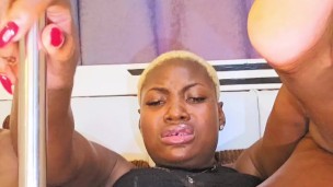 Squirt explosion: dildo machine made ebony babe Squirt so hard after afternoon