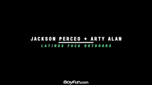 Latino Twink Lovers Arty & Jackson Share Some Big Raw Cock In Public!