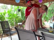 Fucking on the patio while the neighbours watch 14/16