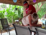 Fucking on the patio while the neighbours watch 15/16