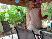 Fucking on the patio while the neighbours watch 4/16