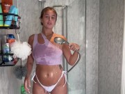 Petite Teen | showering with wet sexy clothing *NUDE* 4/16