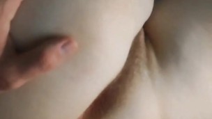 Real anal on the head of the penis, with the end on the appetizing buns of Marta