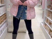 I walk around the store and undress. 2/16