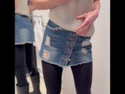 I walk around the store and undress. 9/16