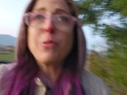 Intimate Side-of-the-road Pee at Sunset 2/16