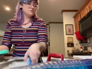 Washing the dishes