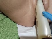 I LOVE TO PLAY WITH MY BOTTLE'S IN MY PINK PUSSY,close up view