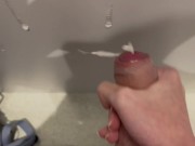 Busy College Bathroom Jerk Off - 18 Y/O Twink Big Cumshot 12/16