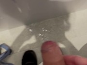 Busy College Bathroom Jerk Off - 18 Y/O Twink Big Cumshot 16/16