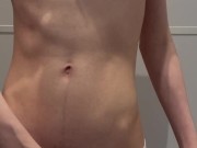 Busy College Bathroom Jerk Off - 18 Y/O Twink Big Cumshot 4/16