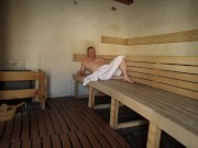 Really risky and fast fucking in a public sauna, squirting in the mouth of Dada Deville 1/16