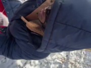 Sloppy bitch deepthroating in the snow anytime anywhere (cumshot ending)follow her onlyfans for more 4/16