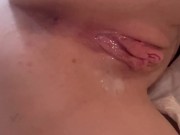 He gave me a creampie in my pink pussy - cum dripping from perfect vagina 16/16