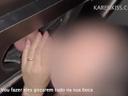 CASADA PAGANDO BOQUETE NO GLORY HOLE E DANDO NO PELO - KARENKISS 8/16