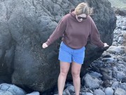 shameless girl pissing on public beach compilation 14/16