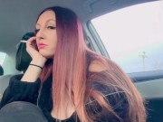 Italian Long Hair Big boobs Hot Milf Artemisia Love Smoking Cigarette In the car Nipple Flashing 4/16