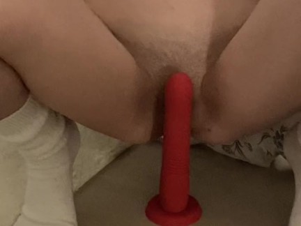 Cute young brunette cums with her favorite toy