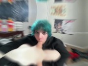 Emo Girl Uses Throat and Huge Tits to Milk Big Dick and Gets Facial 6/16