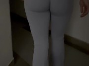 Walking behind Big Ass Blonde with High heels 14/16