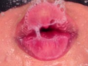 CLOSE UP: BEST Bottom View CONDOM BLOWJOB! She BROKE the CONDOM and STARTS PLAYING with CUM! ASMR 4K 15/16