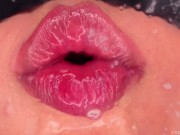 CLOSE UP: BEST Bottom View CONDOM BLOWJOB! She BROKE the CONDOM and STARTS PLAYING with CUM! ASMR 4K 16/16