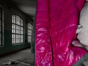 Cumming on Girlfriend's Pink Lining of PZ Down Jacket 14/16
