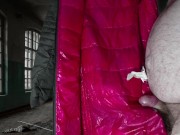 Cumming on Girlfriend's Pink Lining of PZ Down Jacket 16/16
