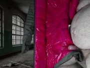 Cumming on Girlfriend's Pink Lining of PZ Down Jacket 9/16