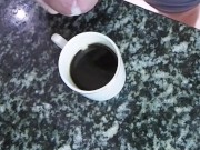 Stepsis asked me for morning☕ cofee with cream 15/16