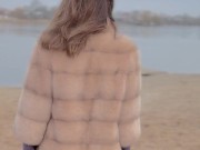 Walking along the beach without panties. 1/16