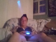 Milf Filming Herself Playing Video Games In Her Black Bra and Panties