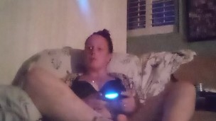 Woman Caught Filming Herself Playing Video Games In Her Black Bra and Panties By Her Roommate