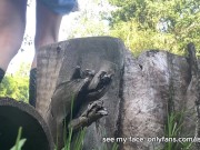 Girl uses a log as a toilet to pee 3/16