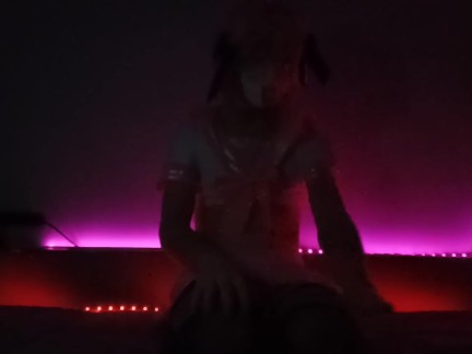 pink-haired femboy got carried away with handcuffs and can't get out...