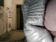 Cumshot on Girlfriend's PZ Soft Silver Down Jacket 10/16